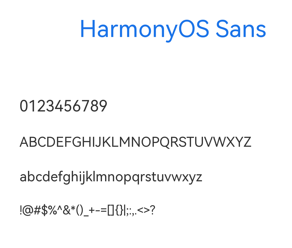 HarmonyOS Sans 预览
